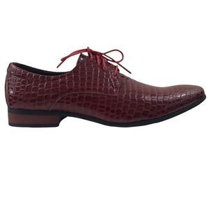 XIUWU Men's Faux Snake Skin Red Oxford Shoes‎